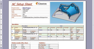 NC Setup and Tool Table Reports of Cimatron Mold Design